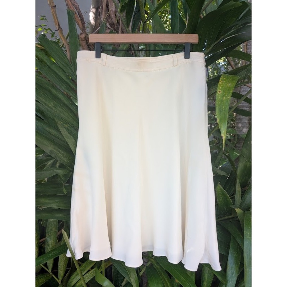 SOLD Ralph Lauren silk midi skirt 14 white bridal boho feminine angel ethereal